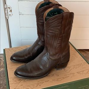 •SOLD• Tecovas Chocolate Lizard Cowboy Boots